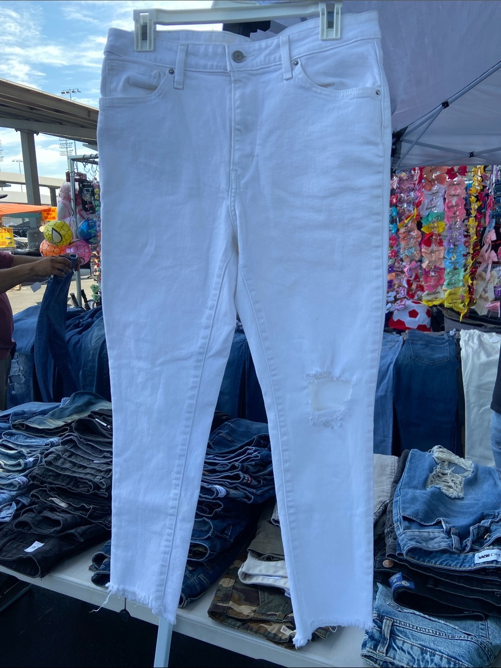 White Women's Distressed uSkinny Jeans - Brand